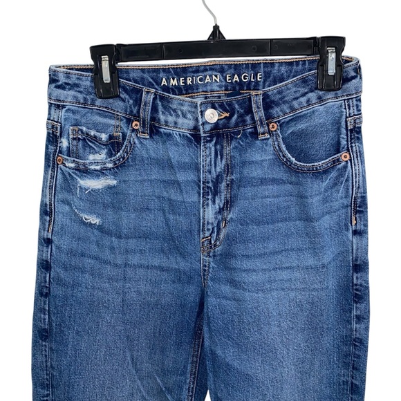 American Eagle Strigid High Waisted Mom Jeans Raw Hem Women’s Size 4 - Picture 3 of 16
